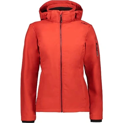 Afbeelding van CMP Dames softshelljas met afneembare capuchon, Ferrari zwart, L