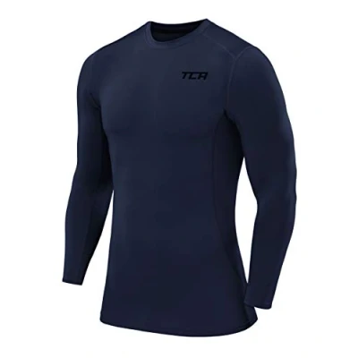 Afbeelding van TCA Jongens Pro Performance Lange Mouw Hardloop Compressie Basislaag Top Donkergrijs, 8 10 Jaar