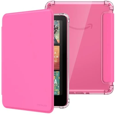 Afbeelding van MoKo Case for All new 7&quot; Kindle Paperwhite 12th Gen 2024&amp;Kindle Colorsoft Signature Edition 2024, Ultra Clear Soft Flexible Transparent TPU Back Cover Light Shell with Auto Wake/Sleep, Persian Pink