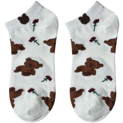 Afbeelding van Clayre &amp; Eef Grappige Sokken one size Wit Polyester Beer