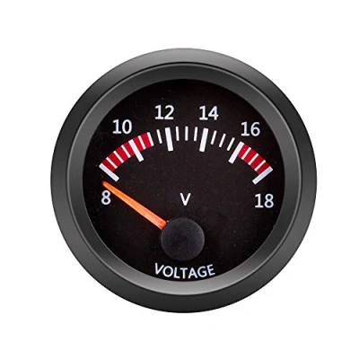 Afbeelding van ETOPARS 2&quot; inch 52mm Spanningsmeter Auto Motor Wijzer Indicator Rood Licht Voltmeter Elektrische Batterij Meter Gauge Rook Tint Len Universeel