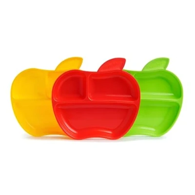 Afbeelding van Munchkin Lil&#039; Apple Divided Toddler Plates, Pack of 3