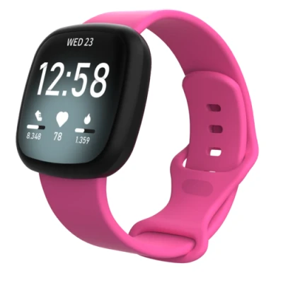 Afbeelding van Fitbit Versa 3 &amp; 4 / Sense 1 2 Sportbandje Roze Maat: M/L