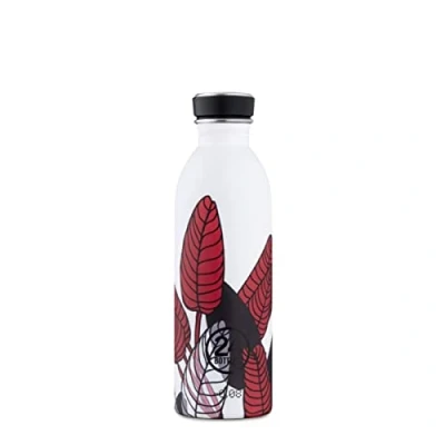 Afbeelding van Waterfles Wit Persian Shield 500 Ml RVS 24Bottles Floral Collection 6,5 X 21 Cm