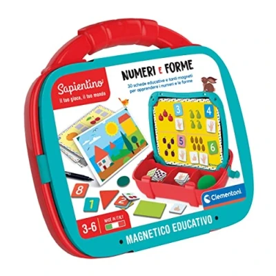 Afbeelding van Clementoni 16715 Sapientino magneetkoffer cijfers en vormen educatief spel om te leren, magneetbord, kinderspel 3 6 jaar, Made in Italy