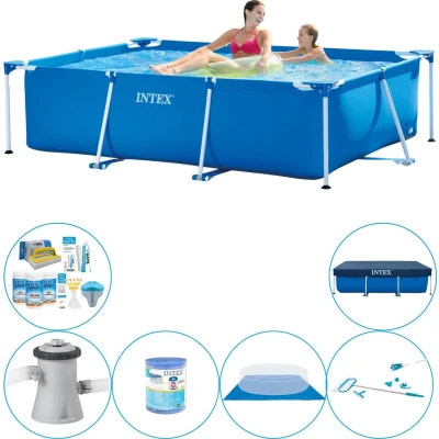 Afbeelding van Intex Frame Pool Rechthoekig 220x150x60 cm Zwembad Met Accessoires