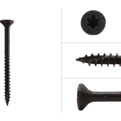 Afbeelding van Zwarte Schroeven Verzinkt 4 x 70 mm Torx 20 met Snijpunt Doos 100 Stuks