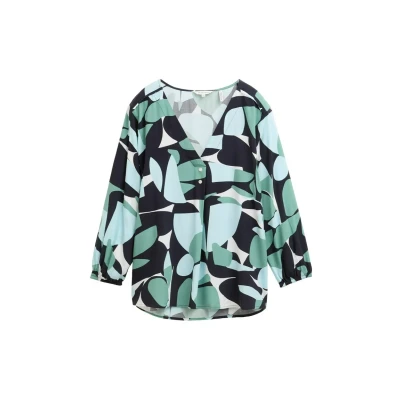 Afbeelding van TOM Tailor MIT Muster Blouse, Dames, Maat: 36, Green dots and shapes design