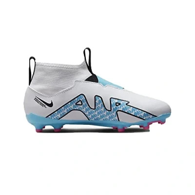 Afbeelding van Nike Performance JR Mercurial 9 Academy MG Unisex Voetbalschoenen met kunststof noppen voor kinderen, Maat: 33, White/baltic blue/pink blast