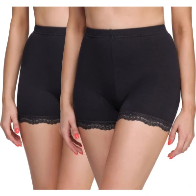 Afbeelding van Merry Style Dames Leggings Shorts Korte Viscose Wielershorts 2Pack MS MS10 294 LE 2P Zwart/Zwart (2Pack) XXL