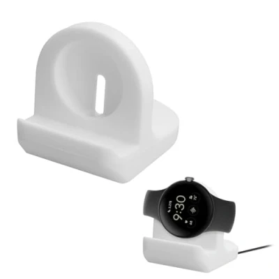 Afbeelding van kwmobile Horloge standaard geschikt voor Google Pixel Watch 1 Laadstation Oplaad houder Lichtgewicht siliconen in wit