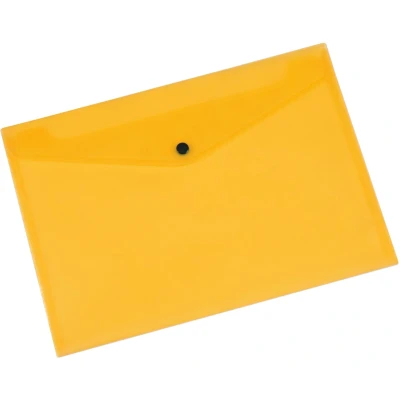 Afbeelding van Q CONNECT documentenmap, A4, transparante PP, drukknopsluiting, geel documentenmap