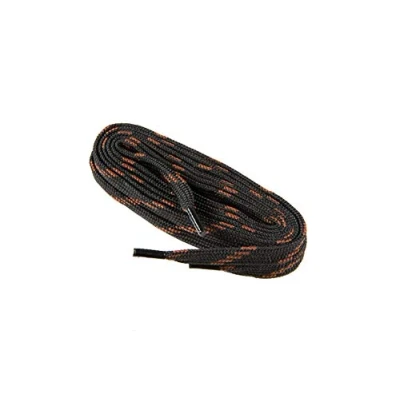Afbeelding van Platte Schoenveters voor Werkschoenen, Veiligheidslaarzen, Sterk Vlechtwerk, Gemaakt in Europa door Worker Walker Laces Pro, 1 Paar (9176 zwart met bruin / 120 cm 47 inch)