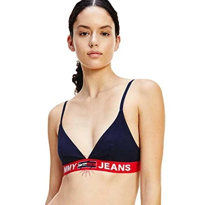 Afbeelding van Tommy Jeans Bralette Unlined Triangel BH, Dames, Maat: Medium, Desert sky
