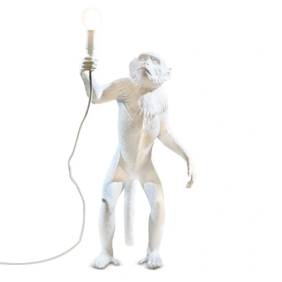 Afbeelding van Seletti Monkey Standing Outdoor Vloerlamp Wit