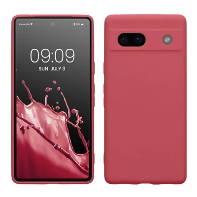 Afbeelding van kwmobile telefoonhoesje geschikt voor Google Pixel 7a Hoesje smartphone Precisie camera uitsnede In donkerroze