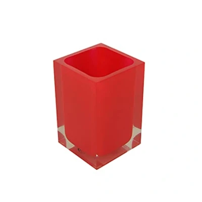 Afbeelding van Gedy Auckland tandenborstelhouder voor de badkamer, rood, afmetingen en gewicht: 11 x 7,2 cm &amp; 0,29 kg, van hoogwaardig, transparant hars, design R&amp;E, handgemaakt, 2 jaar