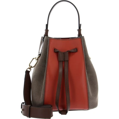 Afbeelding van FURLA Leren Handtas Schoudertas Miastella Mini Bucket Bag Cannella+ Praline+ Dodo Veelkleurig