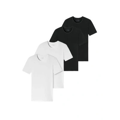 Afbeelding van Schiesser 4PACK Hemd, Heren, Maat: Small, Schwarz weiss