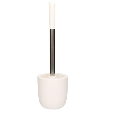 Afbeelding van Toiletborstel met houder wit dolomiet RVS 39 cm