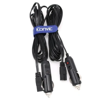 Afbeelding van Eonvic 12 V DC Sigarettenaansteker Verlengkabel, Mini Koelkast Netsnoer Auto Koeler Vervangende Lood Kabel voor Koelbox Mobicool SAST KEMIN (3 M 2 stuks)