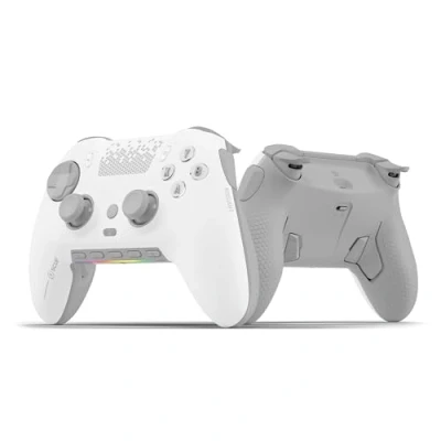 Afbeelding van SCUF ENVISION PRO Draadloze PC Alleen Gamingcontroller Vijf Remappable G Keys Verwisselbare Rugpeddels Directe Triggers iCUE Compatibel Wit