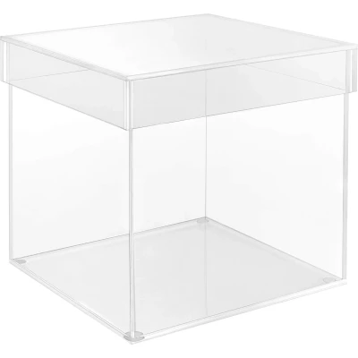 Afbeelding van Belle Vous 5 Zijdige Helder Acryl Kubus Display Doos met Deksel 15 x 15cm Plastic Stofdichte Balie Opslag Voor Verzamelingen, Speelgoed, Feest Decoratie, Make up en Kadootjes