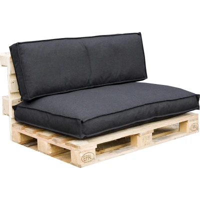 Afbeelding van Leen Bakker Palletkussen Rory 2 Stuks Zwart Tuinkussens Polyester In The Mood