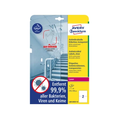 Afbeelding van Avery Etiketten Zweckform Antimicrobieel 210 X 148 Mm 20 Stuks