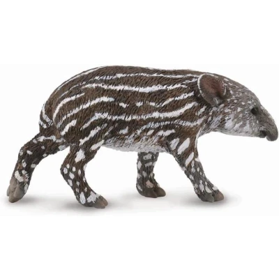 Afbeelding van Collecta Wilde Dieren: Tapir Kalf 6 Cm Donkerbruin/wit