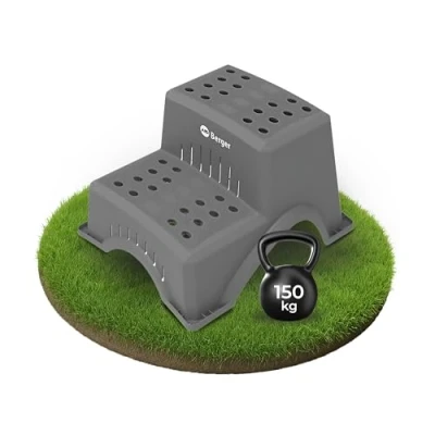 Afbeelding van BERGER Robuuste trap, stabiel en antislip, belastbaar tot 150 kg, ideaal voor camper caravan, veilige instap