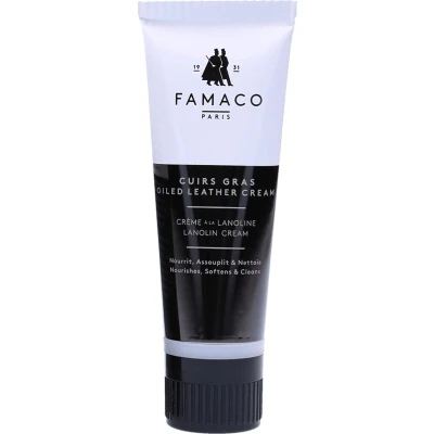 Afbeelding van Famaco Oiled Leather Cream Verzorgende Creme voor Vet Geolied leer 300 Black / Noir 75ml