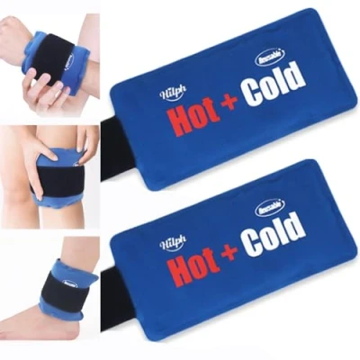 Afbeelding van Hilph® Herbruikbaar Gel Ice Pack met elastische bandjes 2 Packs, warm en koud kompres voor verwondingen pijnverlichting, gewrichtspijn,