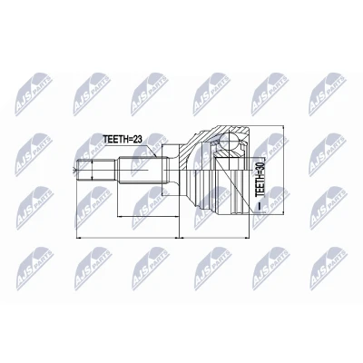 Afbeelding van Homokineet reparatie set, aandrijfas NTY NPZ RE 023