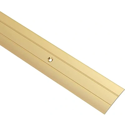 Afbeelding van Gedotec Overgangsprofiel aluminium bodemlijst om te schroeven, overgangsrail voor vloeren, lengte 90 cm, breedte 37 mm, bodemprofiel messing, egalisatieprofiel geperforeerd, 1 stuk drempel