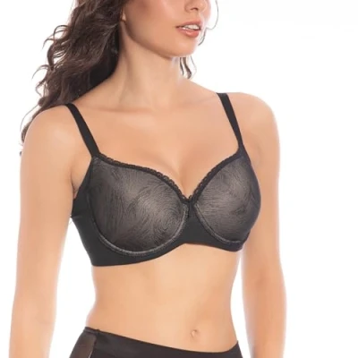 Afbeelding van Selene damesbeugelbeha Violeta zwart 115 centimeters