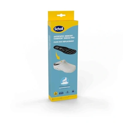 Afbeelding van SCHOLL Memory Cushion Antistatic Insole Pro Clog Evo Black Unisex Inlegzolen Zwart Maat 40
