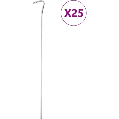 Afbeelding van vidaXL Tentharingen 25 st Ø4 mm 30 cm gegalvaniseerd staal