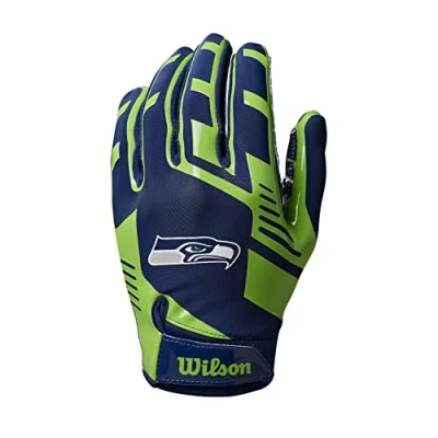 Afbeelding van Wilson Handschoenen NFL TEAM SUPER GRIP, One size fits all voor tieners, siliconen/stretch lycra, Seattle, JEUGD