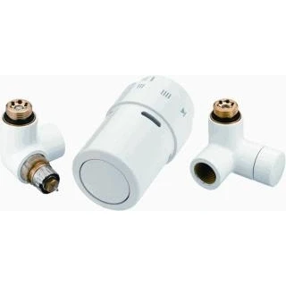 Afbeelding van Danfoss Designset RA USX links 1/2&quot; afsl.,element, voetvent. wit