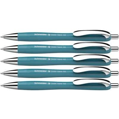 Afbeelding van Schneider 132513 Slider Rave XB balpen (gelimiteerde speciale editie in teal, Made Germany) 5 stuks, schrijfkleur: blauw