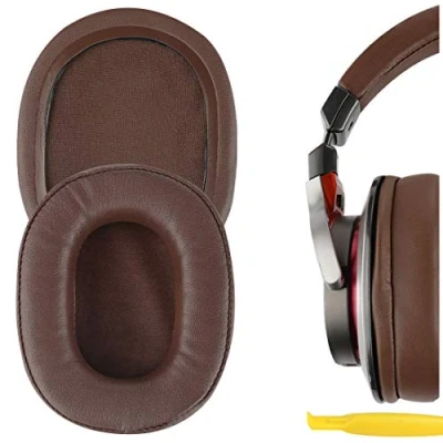 Afbeelding van Geekria QuickFit Eiwit lederen vervangende oorkussens voor audio technica ATH MSR7 MSR7NC MSR7BK MSR7GM Hoofdtelefoon Oorkussens, Headset Oorkussen Reparatie Onderdelen (Bruin)