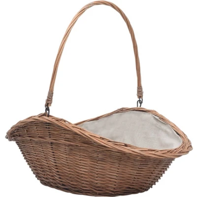 Afbeelding van Houtmand met handvat 60x44x55 cm natuurlijk wilgenhout