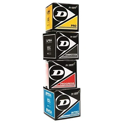 Afbeelding van Dunlop Micpakung Squashballen, 4 stuks, blauw, geel, rood, squasbhall
