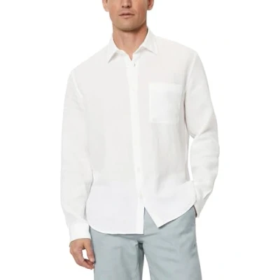 Afbeelding van Marc O&#039;Polo KENT COLLAR, LONG SLEEVES, ONE Rectangular Chest POCKET, Style Overhemd, Heren, Maat: Large, White