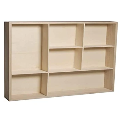 Afbeelding van Rayher Hobby 62612000 houten set, 7 compartimenten, 26 x 4 cm, naturel