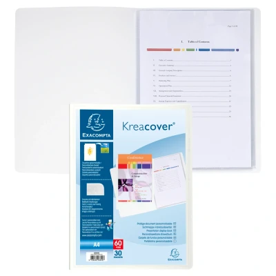Afbeelding van Showalbum A4 Harde Polypropyleen Kaft Kreacover 30 Tas Wit per 12