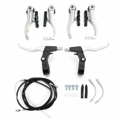 Afbeelding van Bohaner Fietsremmenset, zilver, complete V brake, set voor en achter de meeste fietsen, racefietsen, MTB, BMX