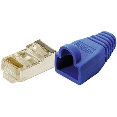 Afbeelding van LogiLink MP0014 RJ45 connector Cat 5e, afgeschermd Stekker, recht Aantal polen: 8P8C Blauw 100 stuk(s)