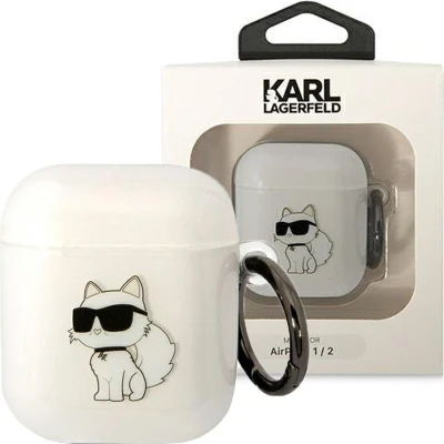 Afbeelding van Karl Lagerfeld KLA2HNCHTCT hoesje voor AirPods 1/2 transparant Ikonik Choupette